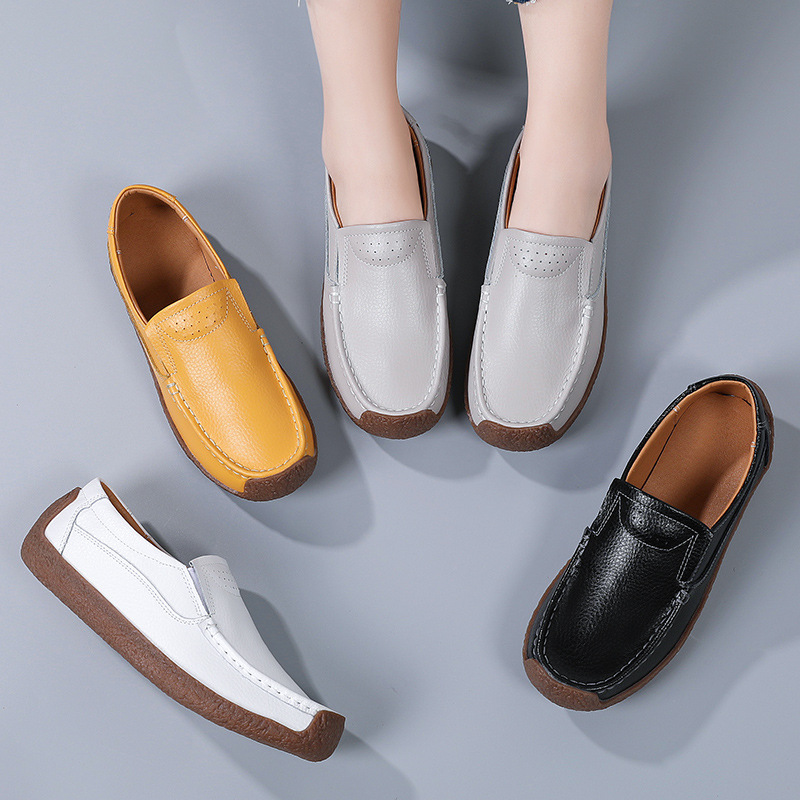 Streetwear Brand Luxury - Echtes Leder frauen Casual Schuhe Freizeit